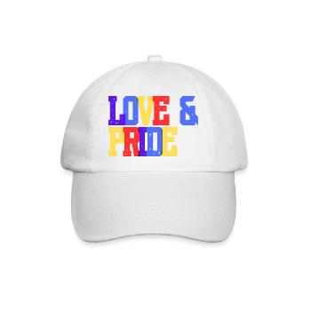 Liebe und Pride Regenbogen - Baseballkappe - Weiß/Weiß - Vorne