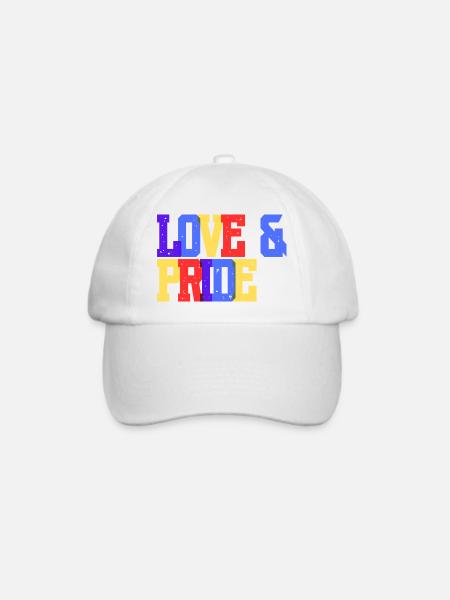 Liebe und Pride Regenbogen - Baseballkappe - Weiß/Weiß