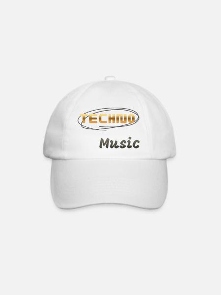 Techno-Musik - Baseballkappe - Weiß/Weiß