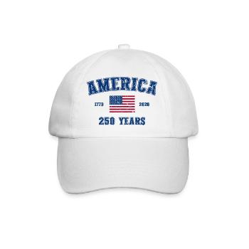 Amerika 250 Jahre Jubiläum 1776-2026 - Baseballkappe - Weiß/Weiß - Vorne