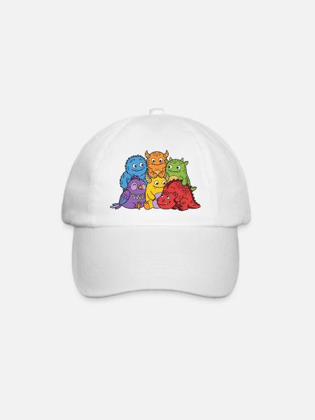 Niedliche Monster - Baseballkappe - Weiß/Weiß