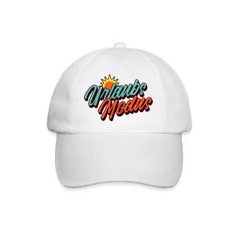 Urlaubsmodus Retro Sommer Sonne Design - Baseballkappe - Weiß/Weiß - Vorne