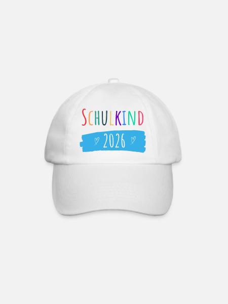 Schulkind 2026 - Baseballkappe - Weiß/Weiß