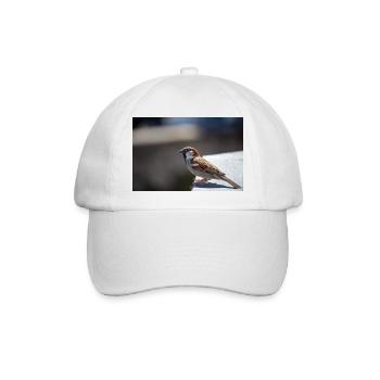 Vogel Spatz auf Beobachtung - Baseballkappe - Weiß/Weiß - Vorne