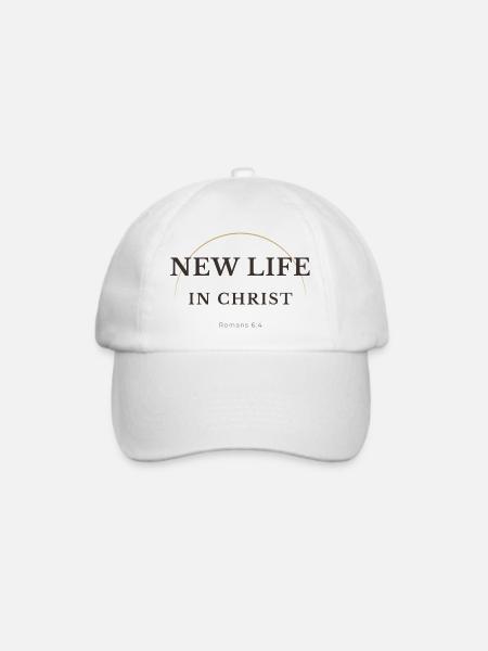 Neues Leben in Christus Christliches Design – Römer 6,4 - Baseballkappe - Weiß/Weiß