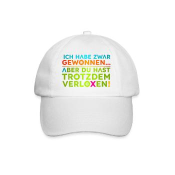 Gewonnen-Verloren  - Baseballkappe - Weiß/Weiß - Vorne