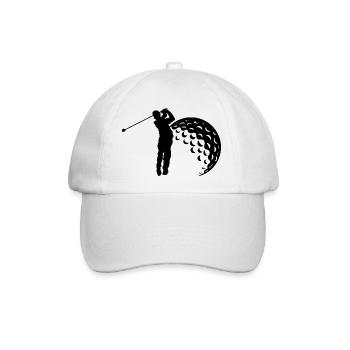Golf Schwung Silhouette - Baseballkappe - Weiß/Weiß - Vorne