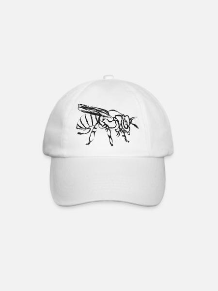 Black Bee – Instecte Illustration - Baseballkappe - Weiß/Weiß