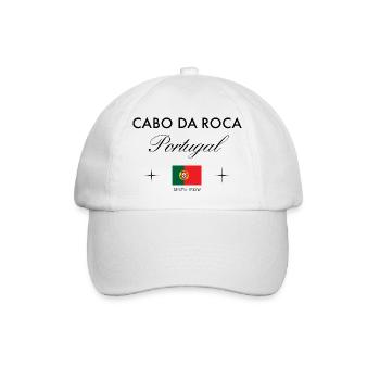 Cabo da Roca Portugal Koordinaten Reise Souvenir - Baseballkappe - Weiß/Weiß - Vorne