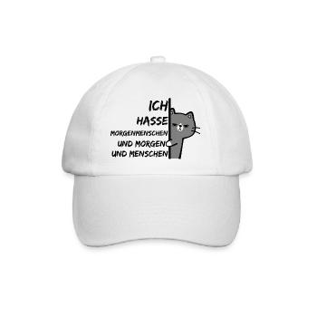 ICH HASSE MORGENMENSCHEN UND MORGEN UND MENSCHEN - Baseballkappe - Weiß/Weiß - Vorne