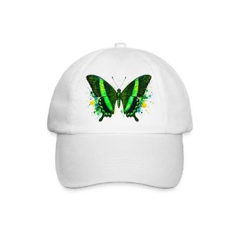 Smaragdschwalbenschwanz Papilio palinurus Schmetterling - Baseballkappe - Weiß/Weiß - Vorne