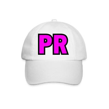PR Initialen Block Logo - Baseballkappe - Weiß/Weiß - Vorne