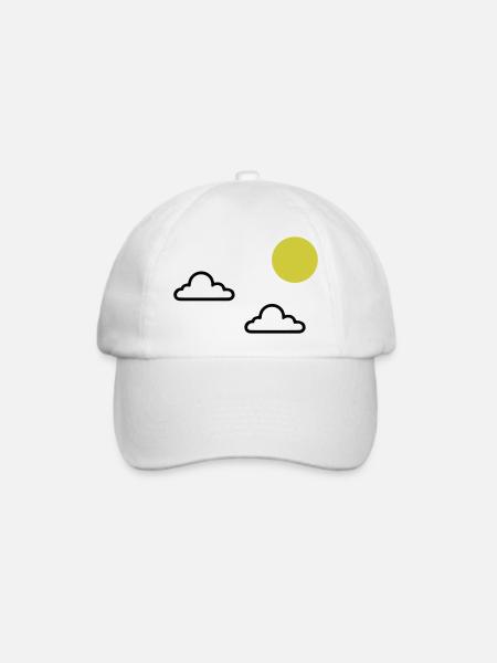 Wolken mit Sonne Minimal - Baseballkappe - Weiß/Weiß