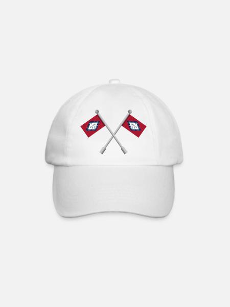 Arkansas-Flagge - Baseballkappe - Weiß/Weiß