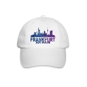 Frankfurt am Main Skyline - Baseballkappe - Weiß/Weiß - Vorne
