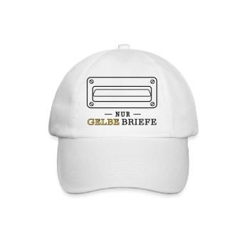 Nur gelbe Briefe – humorvolles Post-Design - Baseballkappe - Weiß/Weiß - Vorne