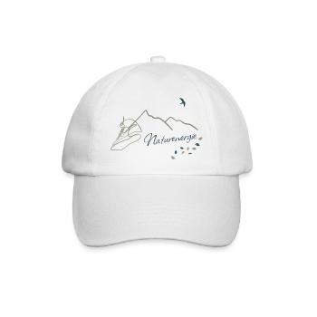 Naturenergie Minimalistisches Line Art Design - Baseballkappe - Weiß/Weiß - Vorne
