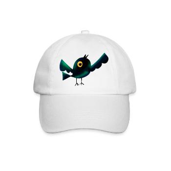 Nachtvogel im Wald  - Baseballkappe - Weiß/Weiß - Vorne