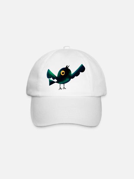 Nachtvogel im Wald - Baseballkappe - Weiß/Weiß