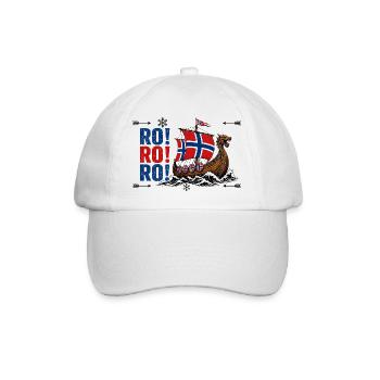  Norwegen Wikinger Langschiff RO RO RO Nordische - Baseballkappe - Weiß/Weiß - Vorne
