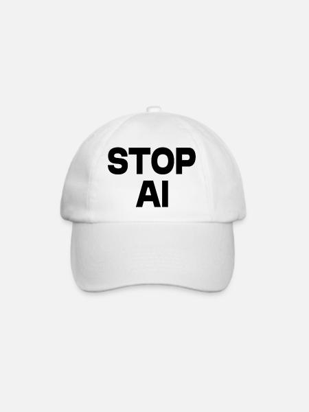 Stop ai - Baseballkappe - Weiß/Weiß