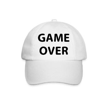 Game Over Gamer minimalistisch - Baseballkappe - Weiß/Weiß - Vorne