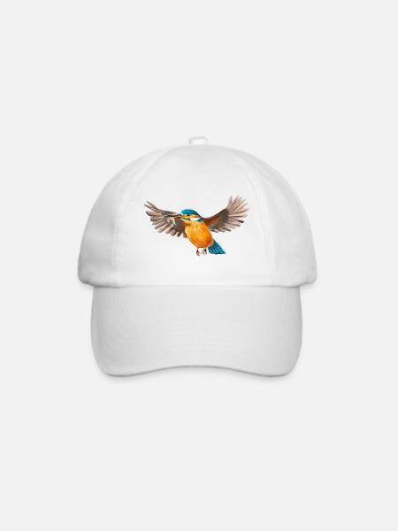 Eisvogel im Flug - Baseballkappe - Weiß/Weiß