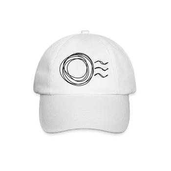 Poststempel handgezeichnet - Baseballkappe - Weiß/Weiß - Vorne