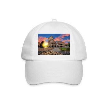 colosseo_al_tramonto - Baseballkappe - Weiß/Weiß - Vorne