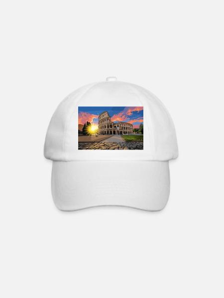 colosseo_al_tramonto - Baseballkappe - Weiß/Weiß