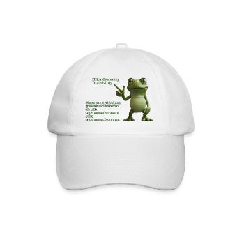Frosch mit Wortwitz über Silbentrennung - Baseballkappe - Weiß/Weiß - Vorne