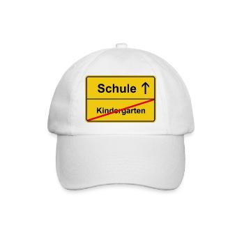 Schule Kindergarten Einschulung Lustiges Motiv - Baseballkappe - Weiß/Weiß - Vorne