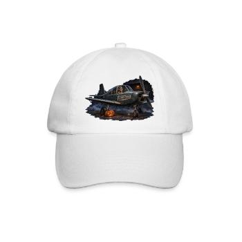Flightmare – Verfluchtes Vintage-Flugzeug, Halloween - Baseballkappe - Weiß/Weiß - Vorne