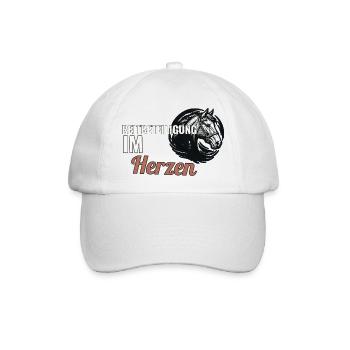 Reitbeteiligung im Herzen Geschenk für Pferdefreun - Baseballkappe - Weiß/Weiß - Vorne