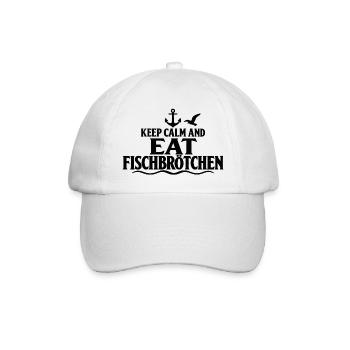 Fischbrötchen – Keep Calm an der Küste - Baseballkappe - Weiß/Weiß - Vorne