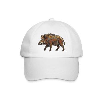 Poly Stil Wildschwein - Baseballkappe - Weiß/Weiß - Vorne