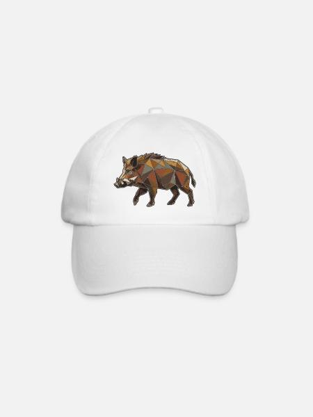 Poly Stil Wildschwein - Baseballkappe - Weiß/Weiß
