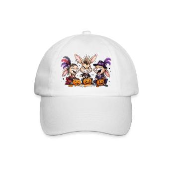 Häschen Halloween Kürbis Schnitzen - Baseballkappe - Weiß/Weiß - Vorne