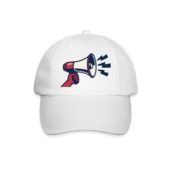 Rotes Megafon Ultras Logo - Baseballkappe - Weiß/Weiß - Vorne