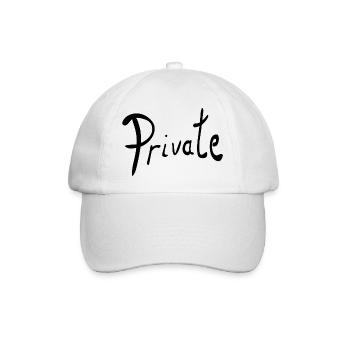 Private Script Schriftzug - Baseballkappe - Weiß/Weiß - Vorne