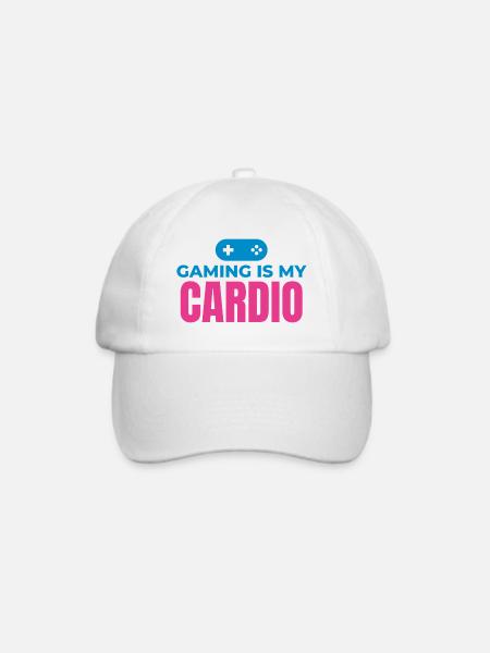 Gaming ist mein Cardio - Baseballkappe - Weiß/Weiß