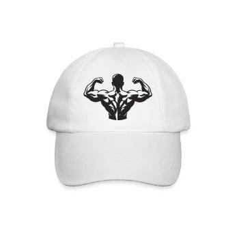 Kraftsilhouette Muskel-Print - Baseballkappe - Weiß/Weiß - Vorne