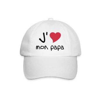 Ich liebe meinen Papa - Baseballkappe - Weiß/Weiß - Vorne