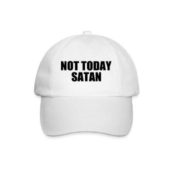 Not today satan - Baseballkappe - Weiß/Weiß - Vorne