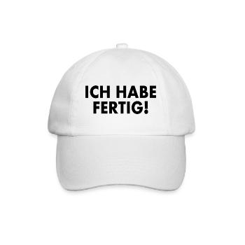 Ich habe fertig - Baseballkappe - Weiß/Weiß - Vorne