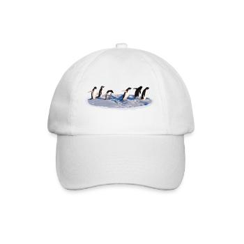 Pinguine auf einer Eisscholle Pinguin - Baseballkappe - Weiß/Weiß - Vorne