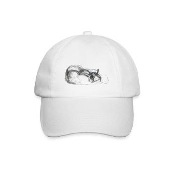Katze schlafend - Baseballkappe - Weiß/Weiß - Vorne