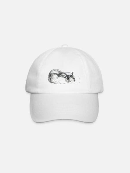 Katze schlafend - Baseballkappe - Weiß/Weiß