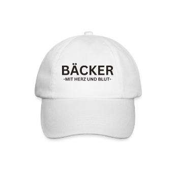 Bäcker mit Herz und Blut - Baseballkappe - Weiß/Weiß - Vorne