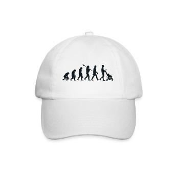 Die Evolution des Super Papa - Neues Papa-Geschenk - Baseballkappe - Weiß/Weiß - Vorne
